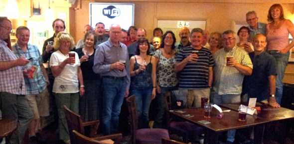 Swansea Camra members enjoying a party to celebrate the success of their 2013 beer and cider festival