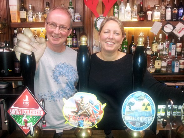 Licensees of The Pilot of Mumbles, Richard and Jo Bennett.
