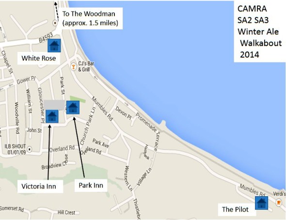 Map showing participating pubs.