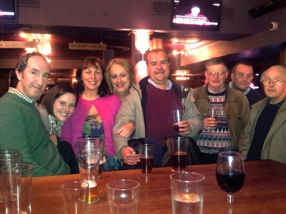 Swansea Camra members at the Bank Statement on Wind Street.