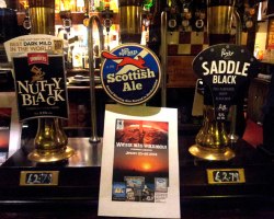 Hand pumps at the White Rose pub in Mumbles