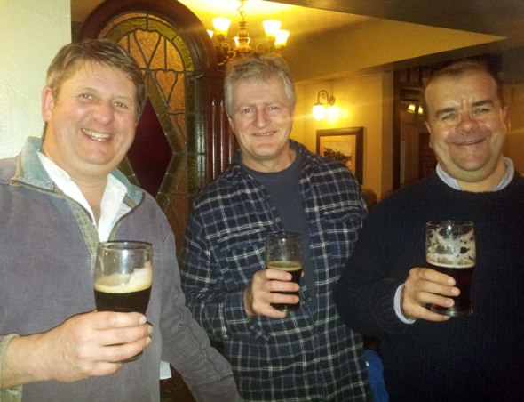 Camra members enjoying  the dark beers in the White Rose, Mumbles.
