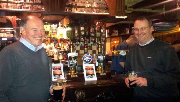 Camra members Steve Smart and Alan Watkins, who helped organise the walkabout.