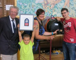 Family affair: From left granddad Derrick Warren, mum Bernice Morgan, son Geraint Morgan, and grandson Jack Morgan.