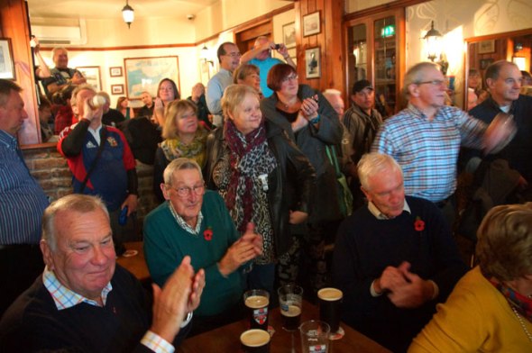 The pub was packed for the award ceremony