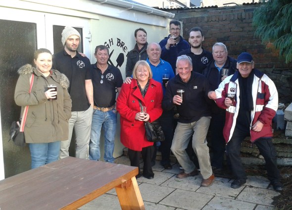 Kevin the landlord is third from left. Brewers Joel (second from left)  and Dean (third from right) with beard. Other members will know who they are!