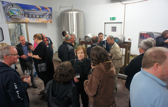 Members of Swansea Camra sampling Gower Brewery beers.