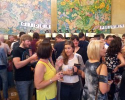 The cider bar at the Brangwyn Hall.