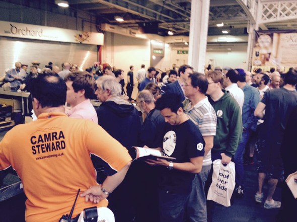 Queue stretching as far as the eye can see!