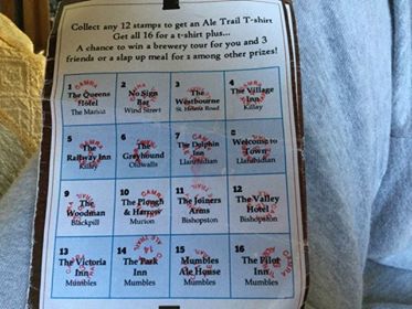 The Ale Trail card.