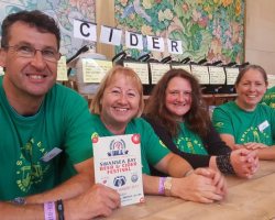 Volunteers serving on the cider stall at last year's beer and cider festival.