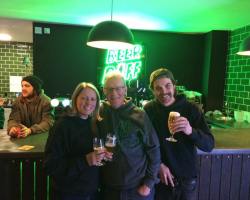 Jo and Richard Bennett, with Rhys Pillai (right)